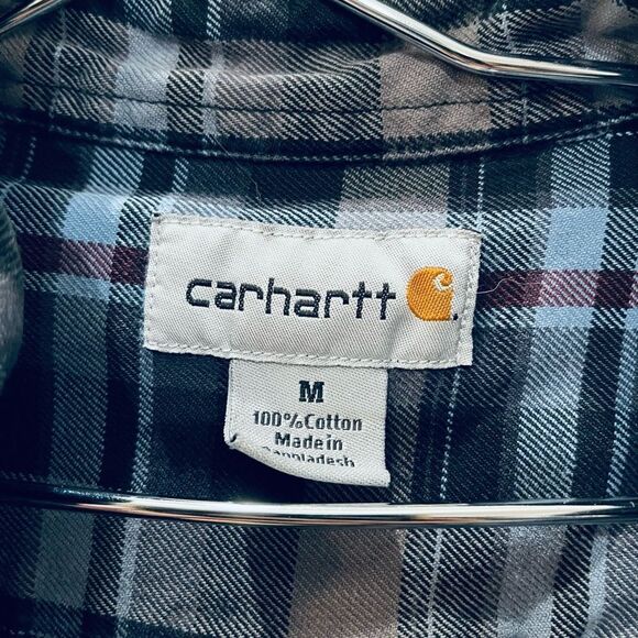 Carhartt Men’s Button Down Plaid Shirt Size Medium - Picture 4 of 7